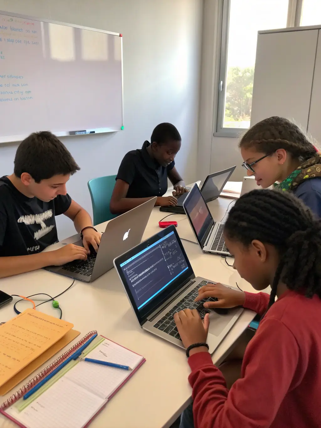 A photograph of a Prolog Heritage workshop in progress, with participants engaged in a hands-on coding session. The image should convey a sense of community and active learning.
