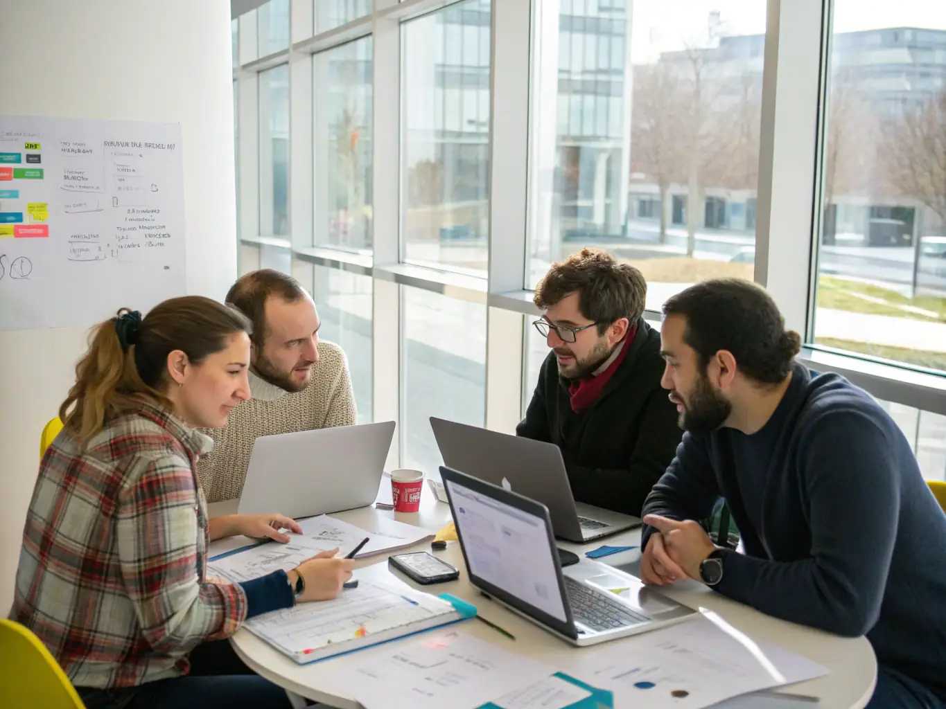 An image of researchers collaborating on a project related to Prolog, highlighting the organization's support for academic research and innovation.